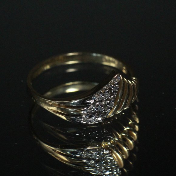 10k GOLD PAVE RHINESTONES RING - Picture 8 of 9
